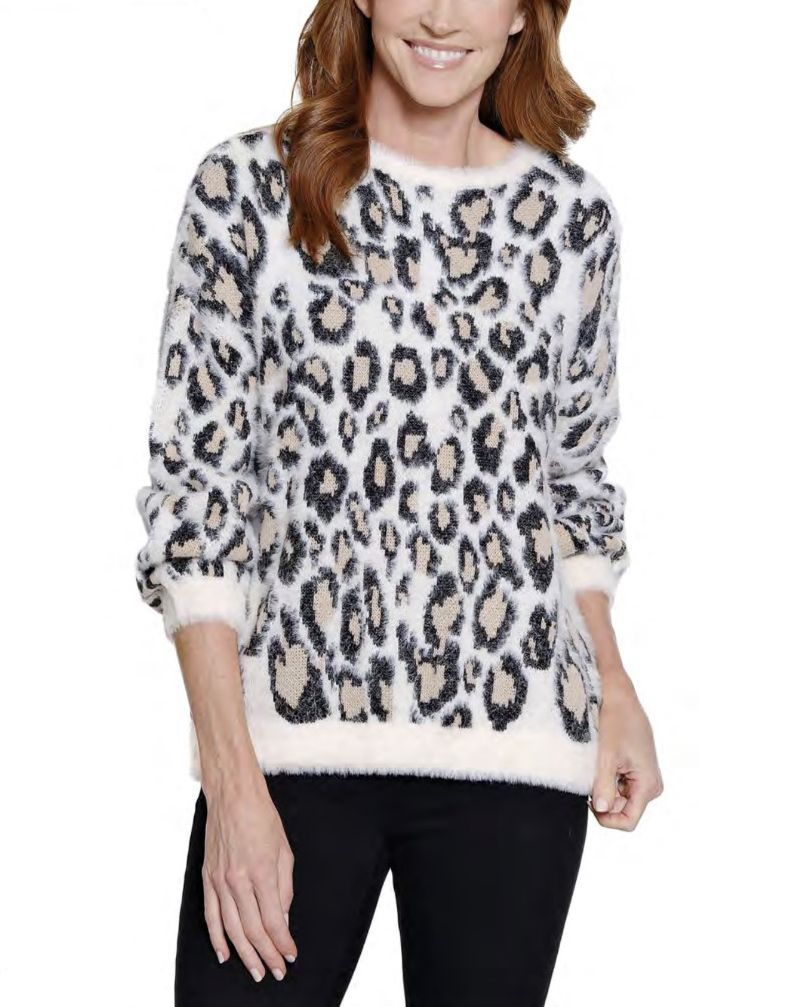 Neutral Animal Print Sweater