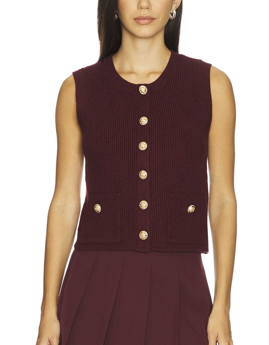 Wine Aliya Sweater Vest