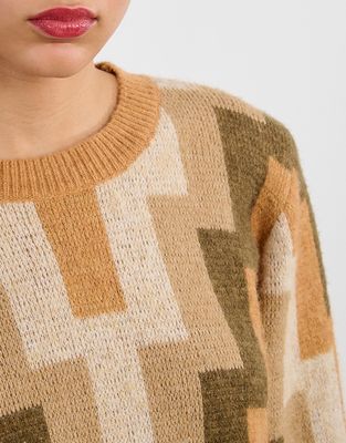 Khaki Print Sweater