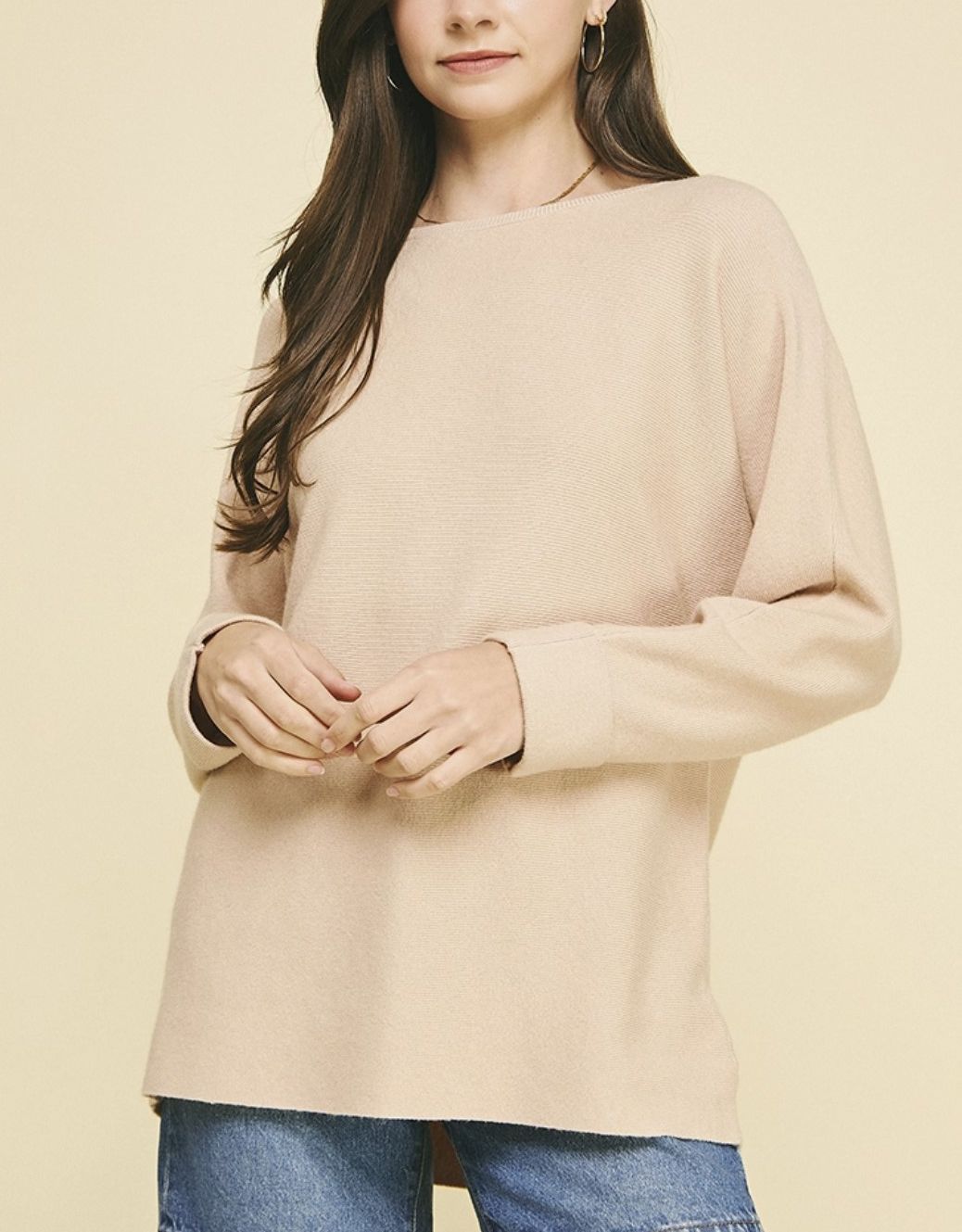 Warm Taupe Loose Fit Sweater