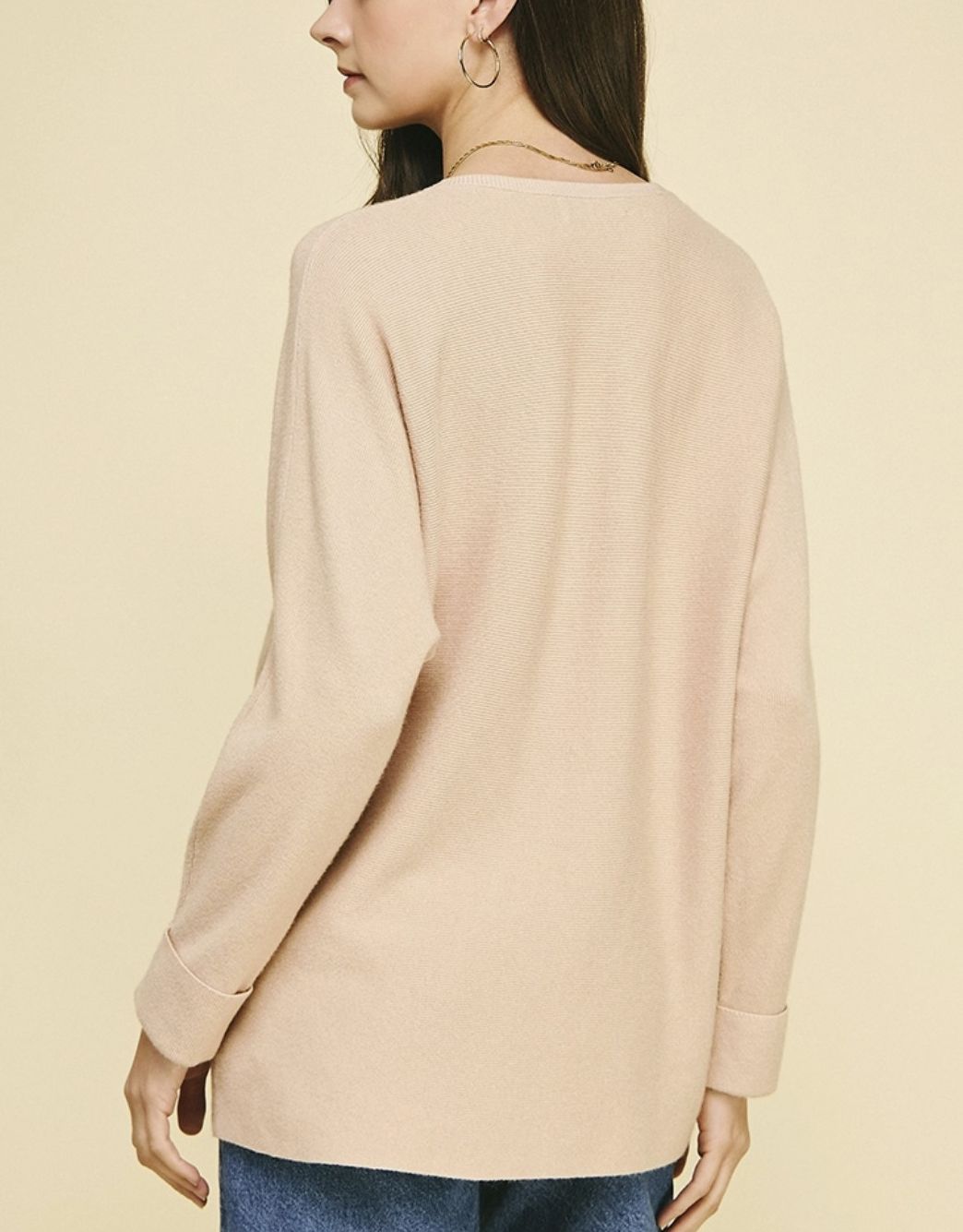 Warm Taupe Loose Fit Sweater