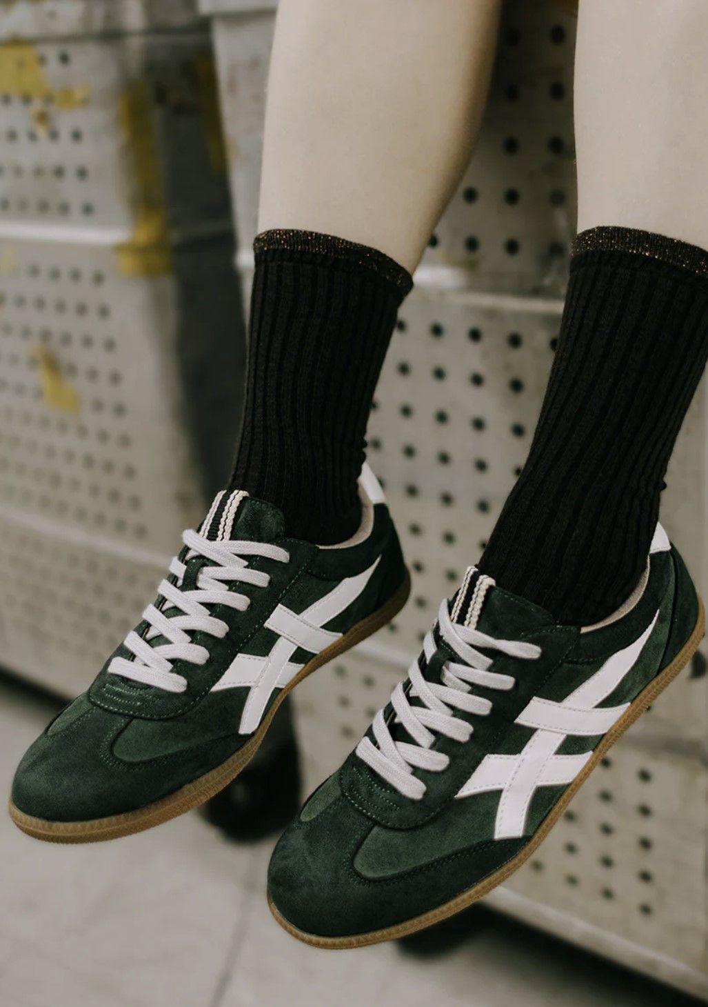 Sasha Green Suede Sneaker