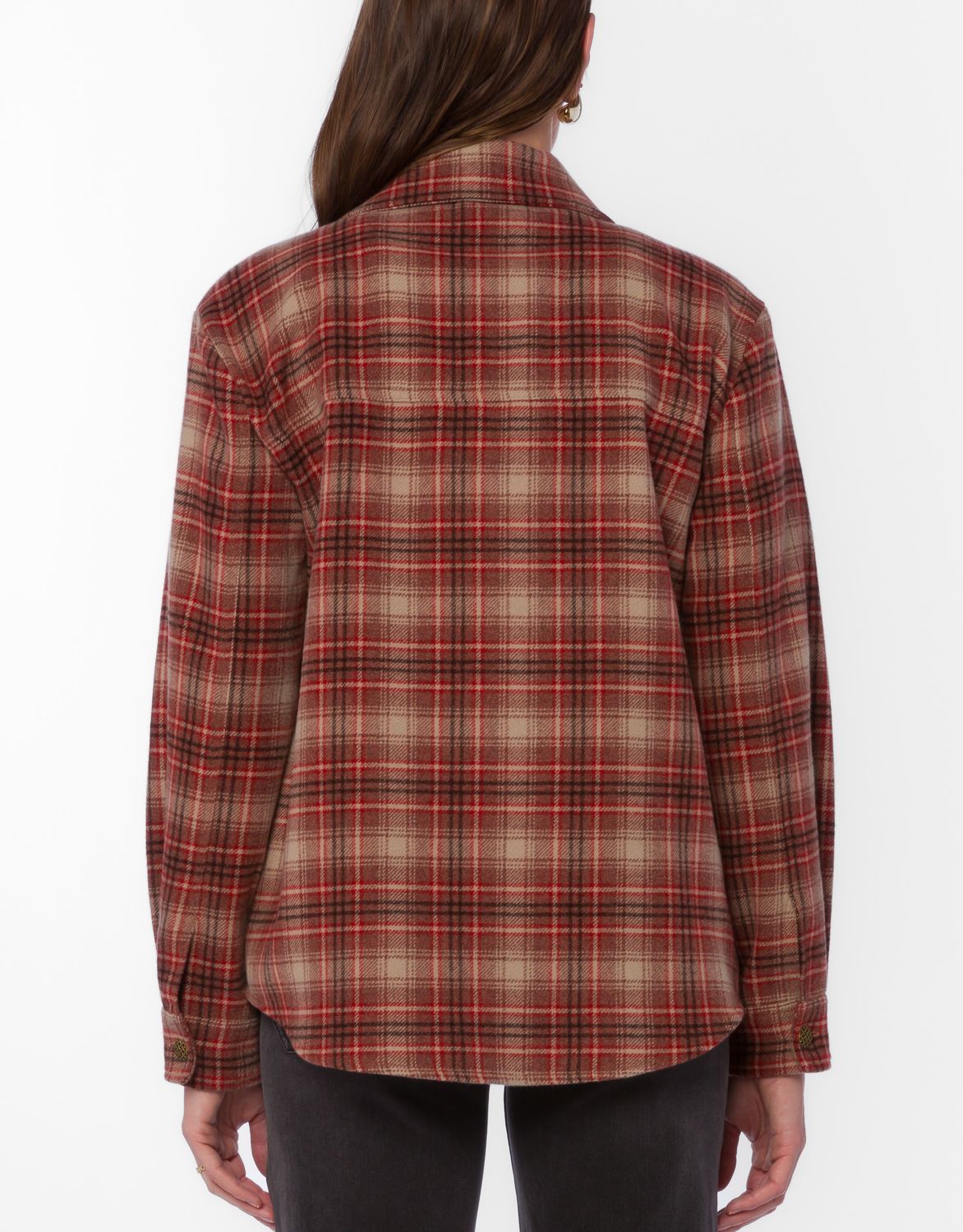 Ruby Plaid Dixie Button Up Shacket