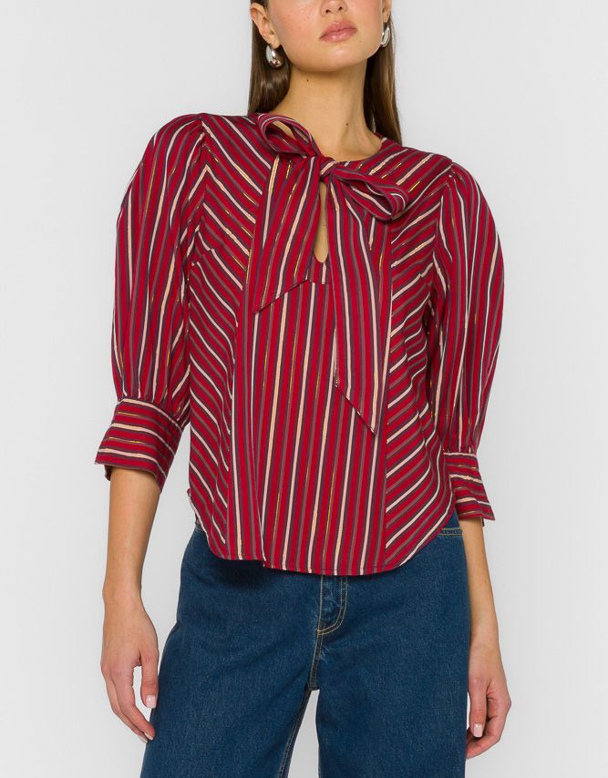 Red Stripe Morgan Blouse