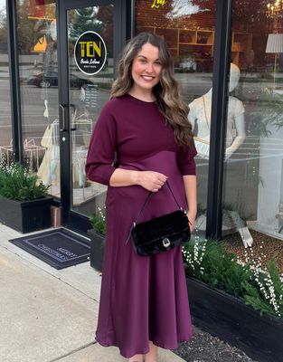 Boysenberry Sweater Top Midi