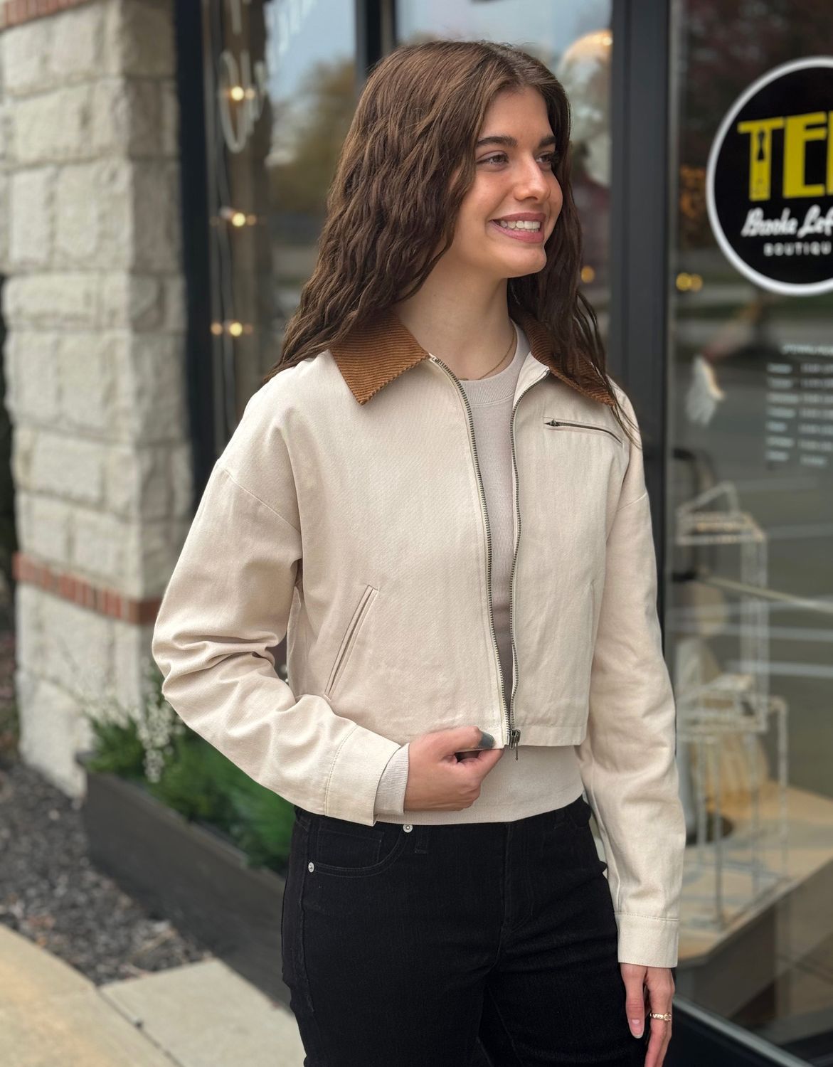 Ivory So Fine Corduroy Collar Jacket