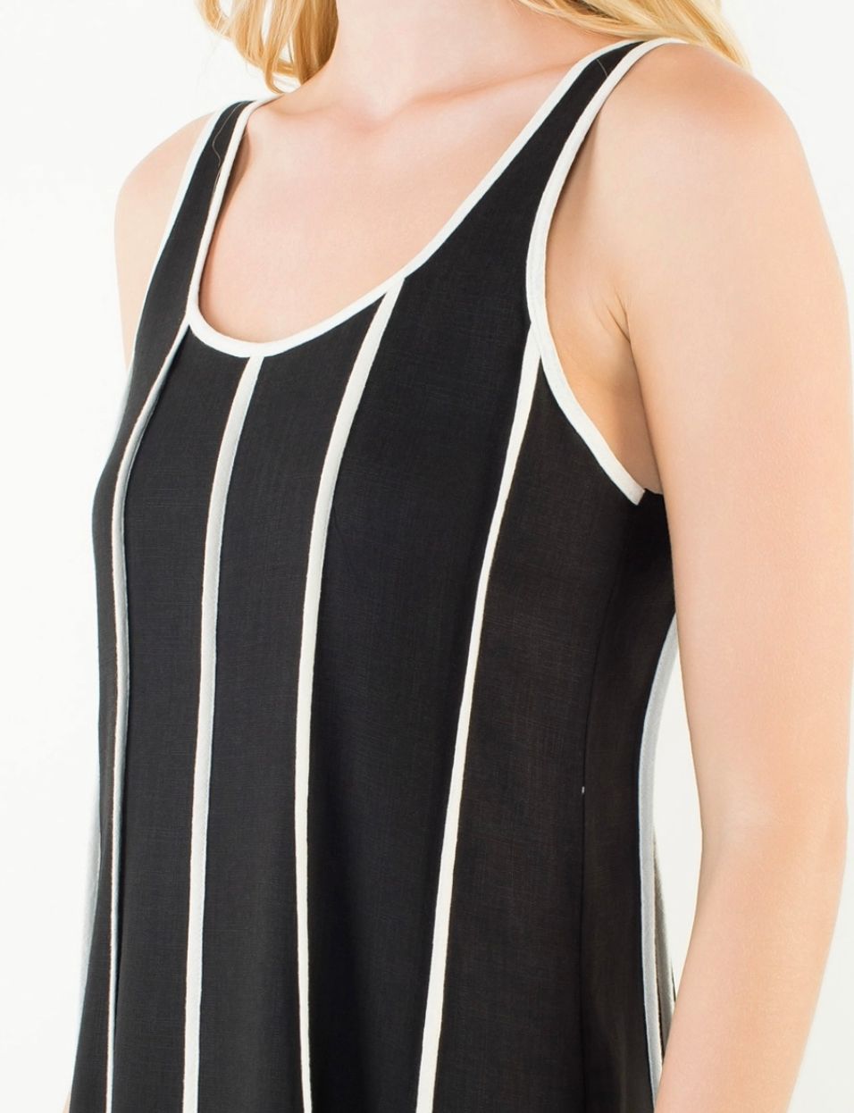 Black Striped Midi Dress