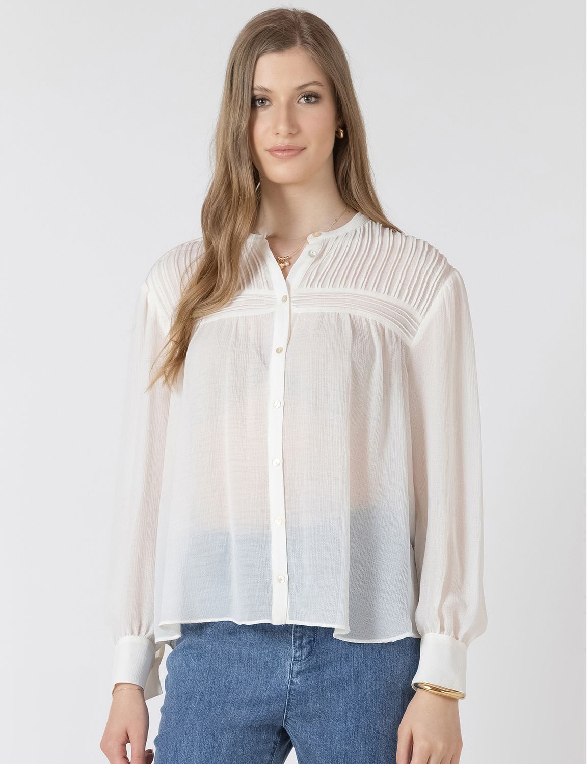 Vanilla Pintuck Detail Blouse