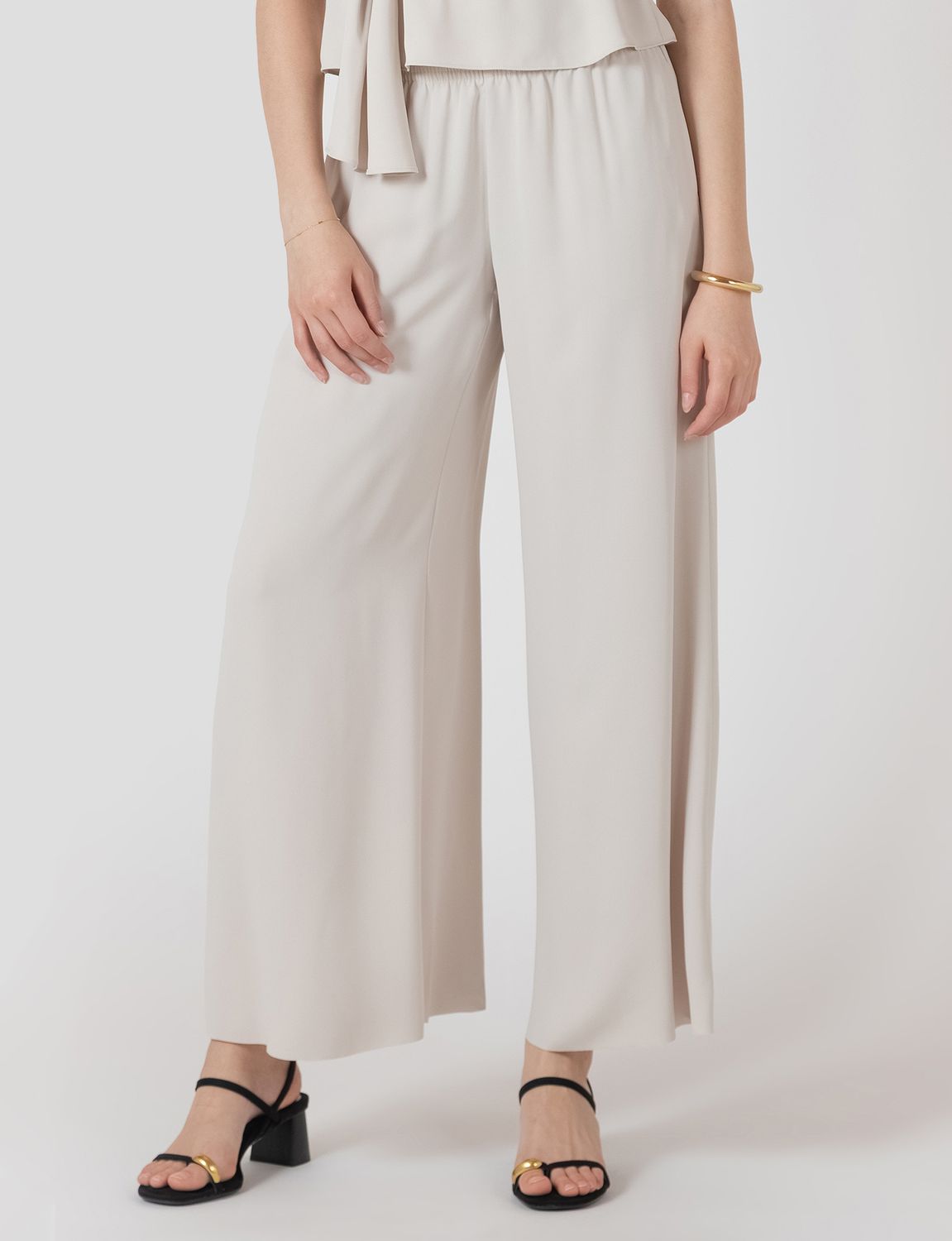 Matte Pearl Flowy Wide Leg Pants
