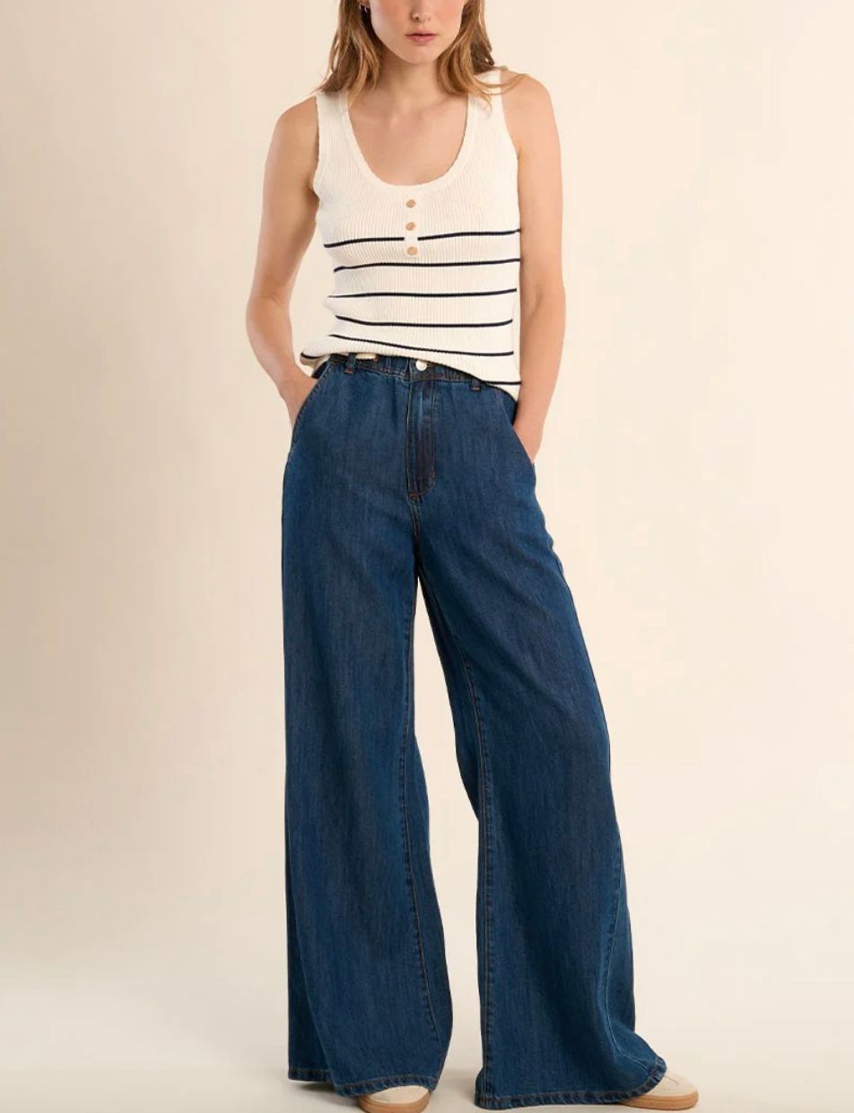 Navy Stripe Knit Tank