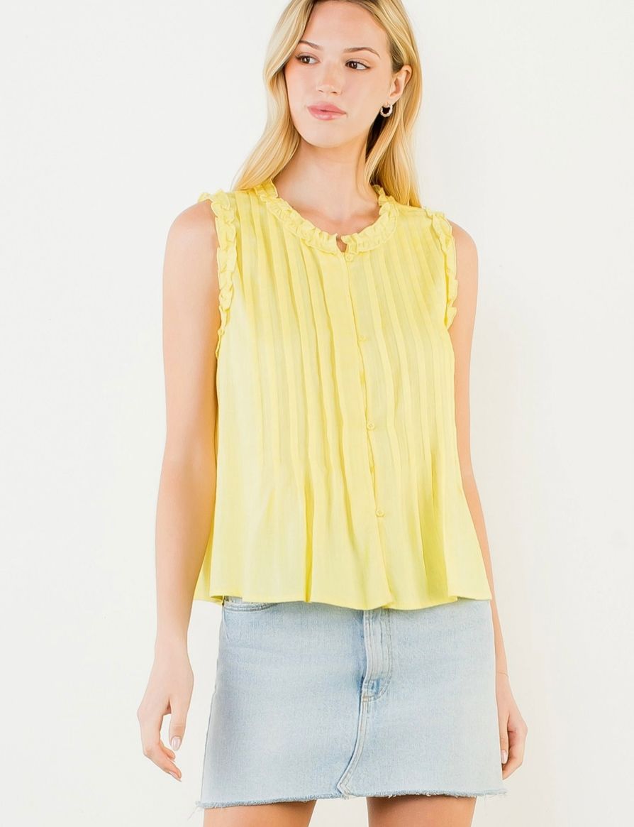 Yellow Ruffle Detail Top