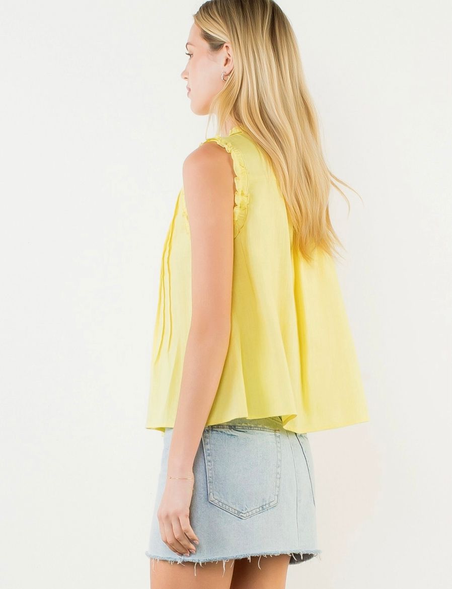 Yellow Ruffle Detail Top