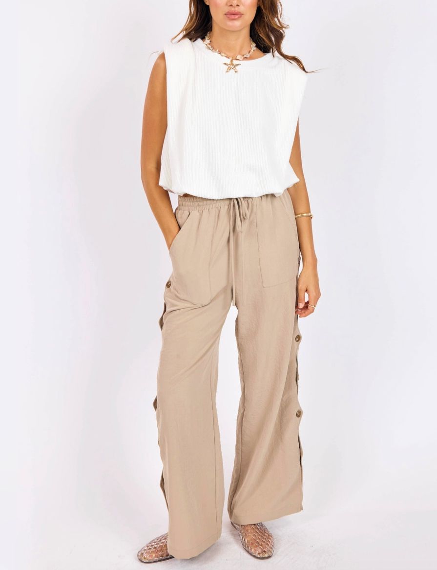 Khaki Natural Roots Button Pants