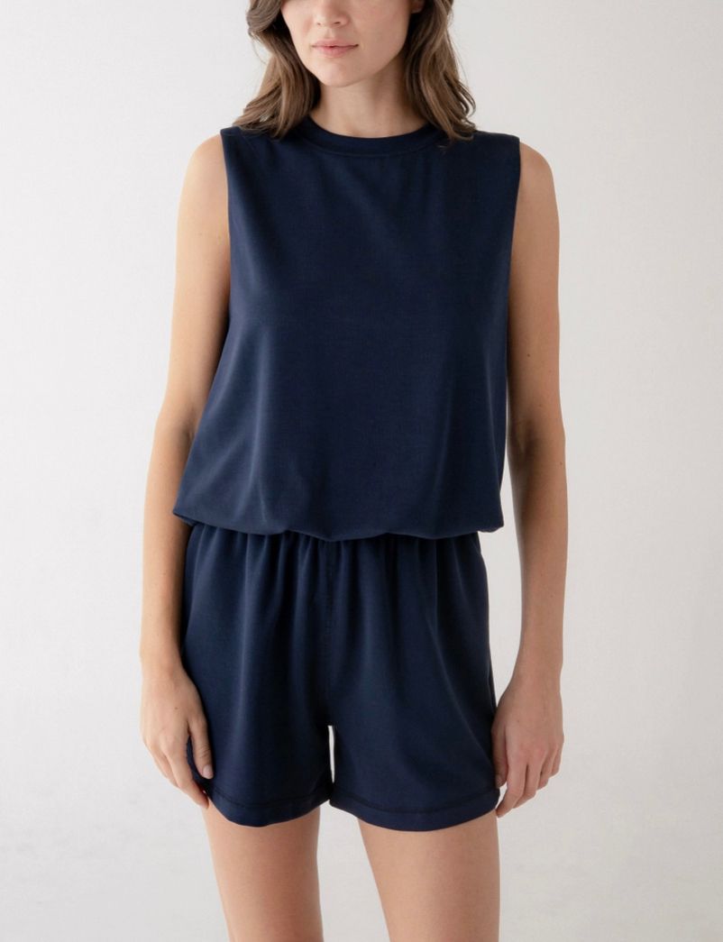 Slate Navy Bubble Hem Tank