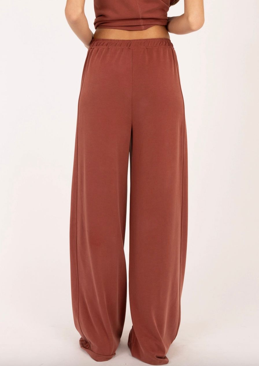 Rust Elastic Waist Lounge Pants