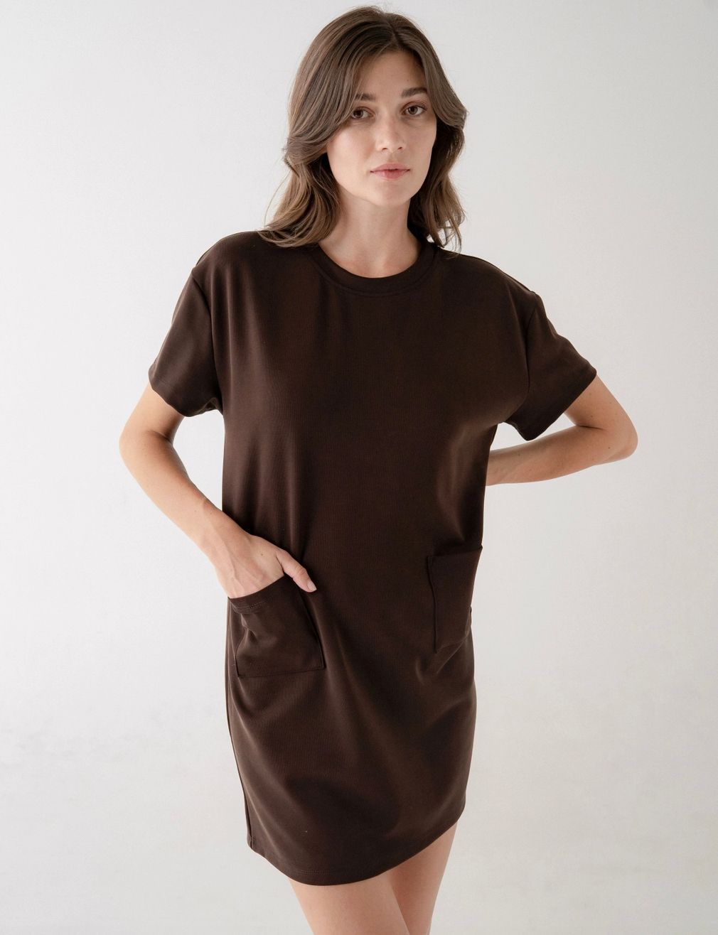 Coffee Brown T-shirt Dress