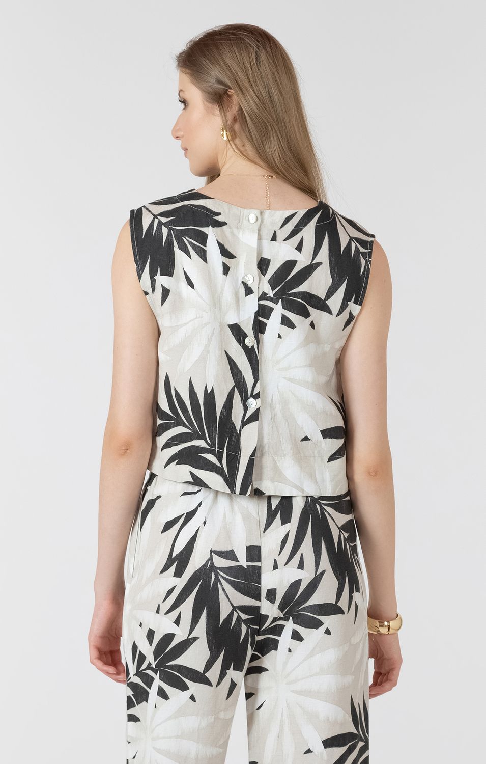 Abstract Leaf Boxy Top