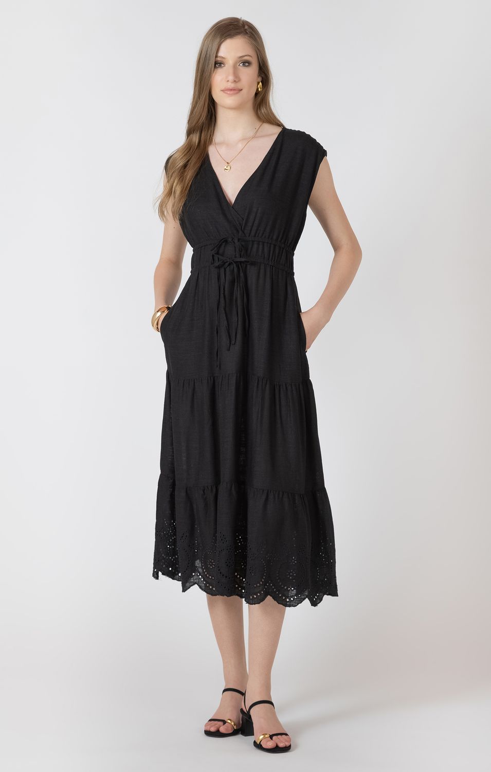 Black Wash Eyelet Dress