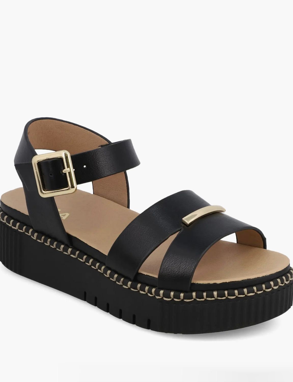 Black Jacklyn Flatform Sandals