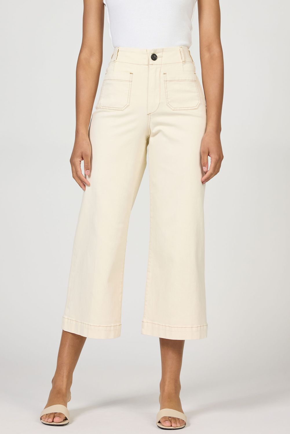 Ivory Audrey Cropped Wide Leg Jean