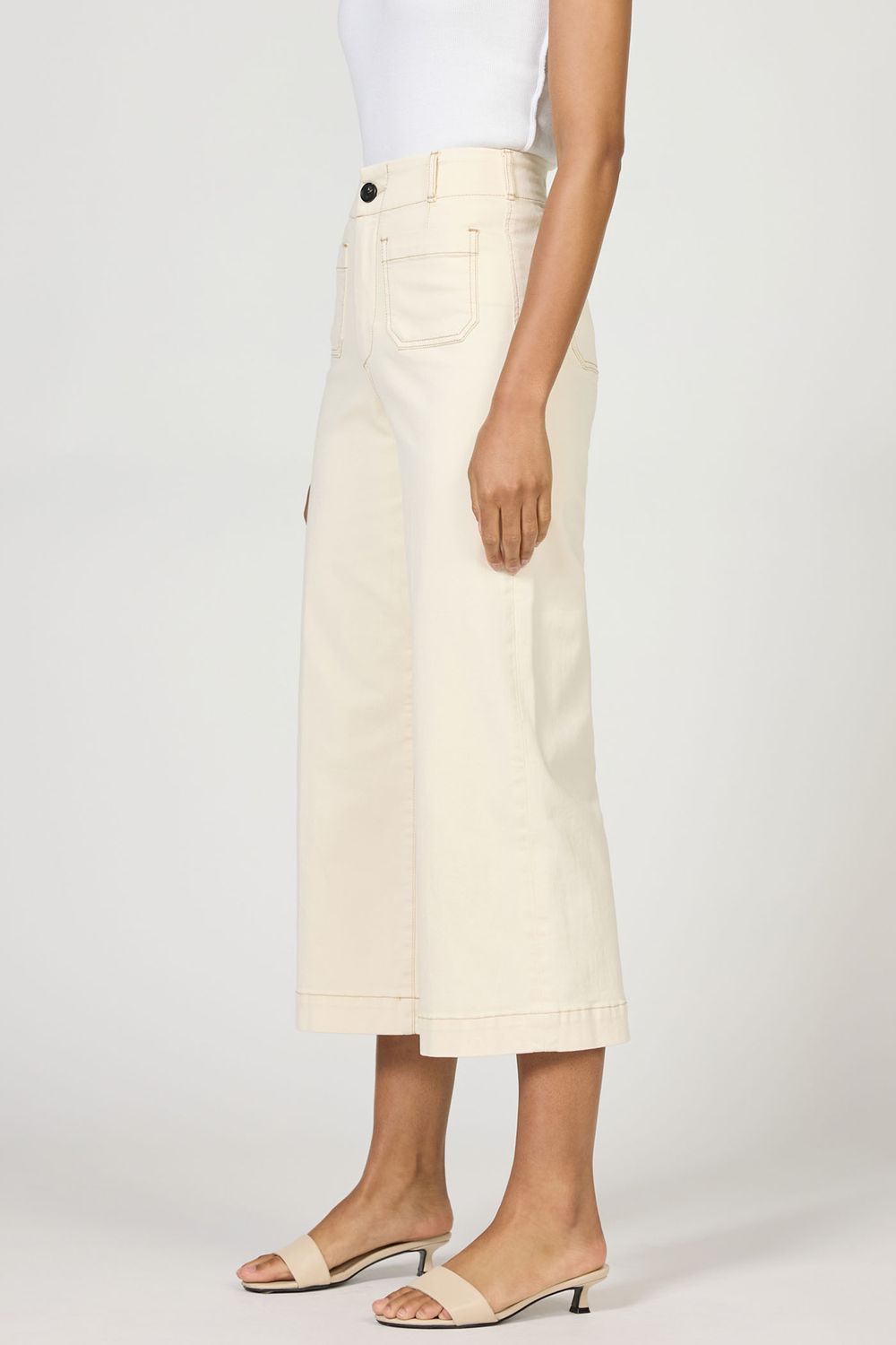Ivory Audrey Cropped Wide Leg Jean
