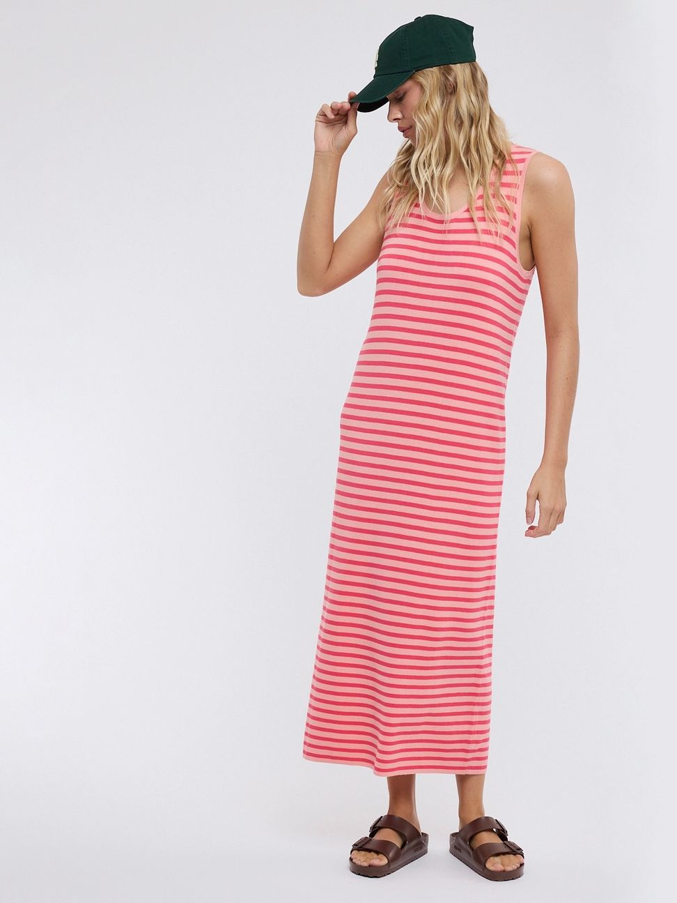 Fuchsia Striped Midi 