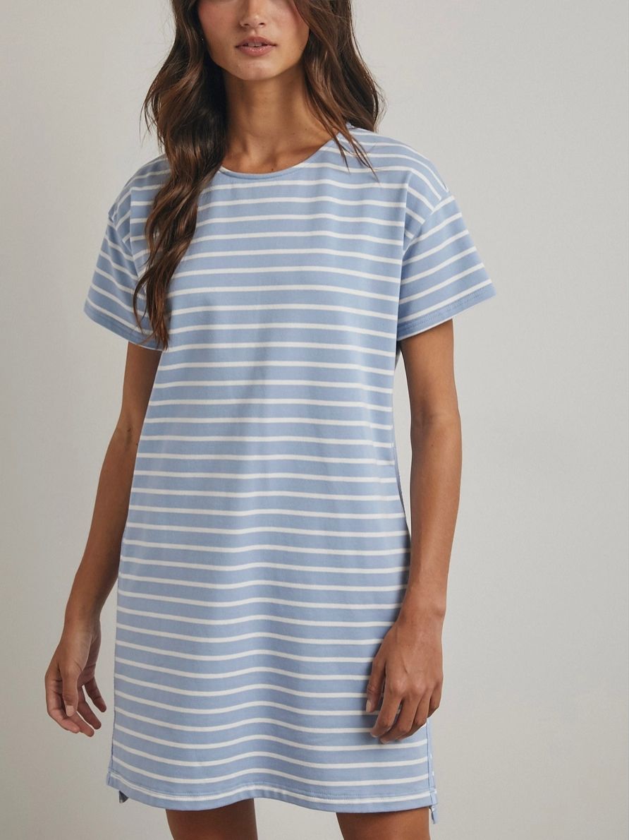 Blue Striped Tshirt Dress
