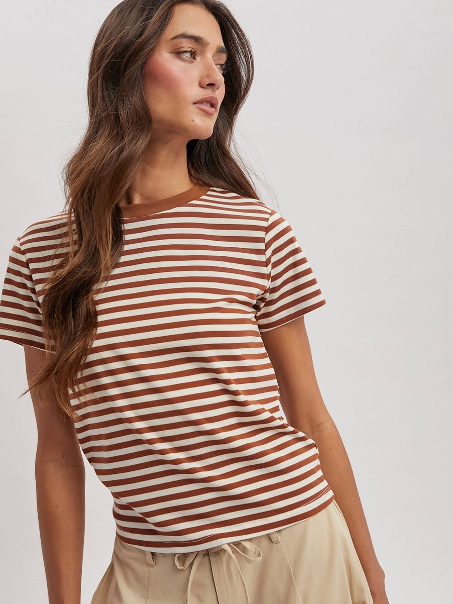 Espresso Striped Knit Tee