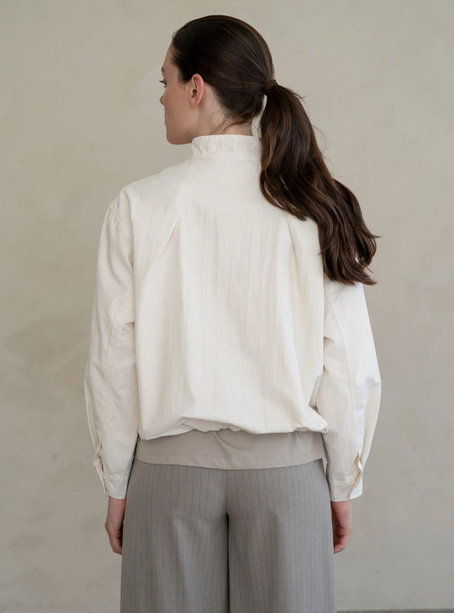White Sculpted Lightweight Bomber