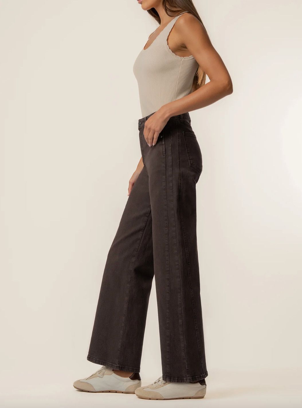 Chocolate Meg High Rise Wide Leg Jeans
