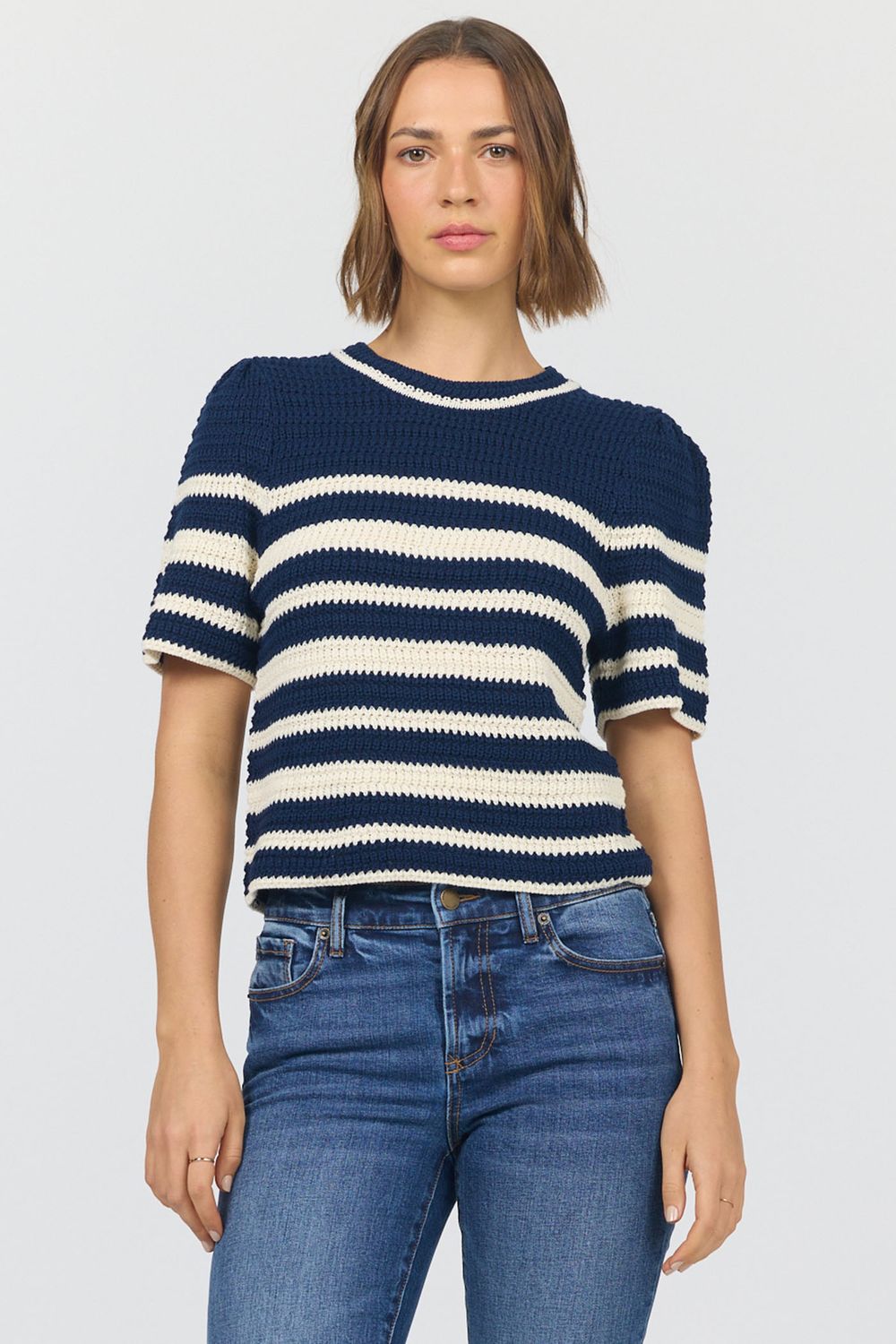 Black Iris Simone Striped Relaxed Fit Sweater
