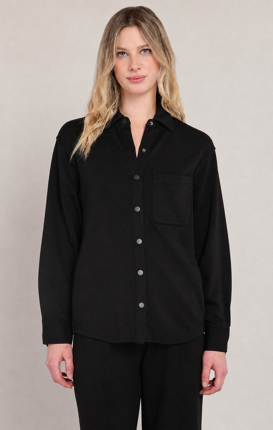 Black Scuba Button Down Shirt