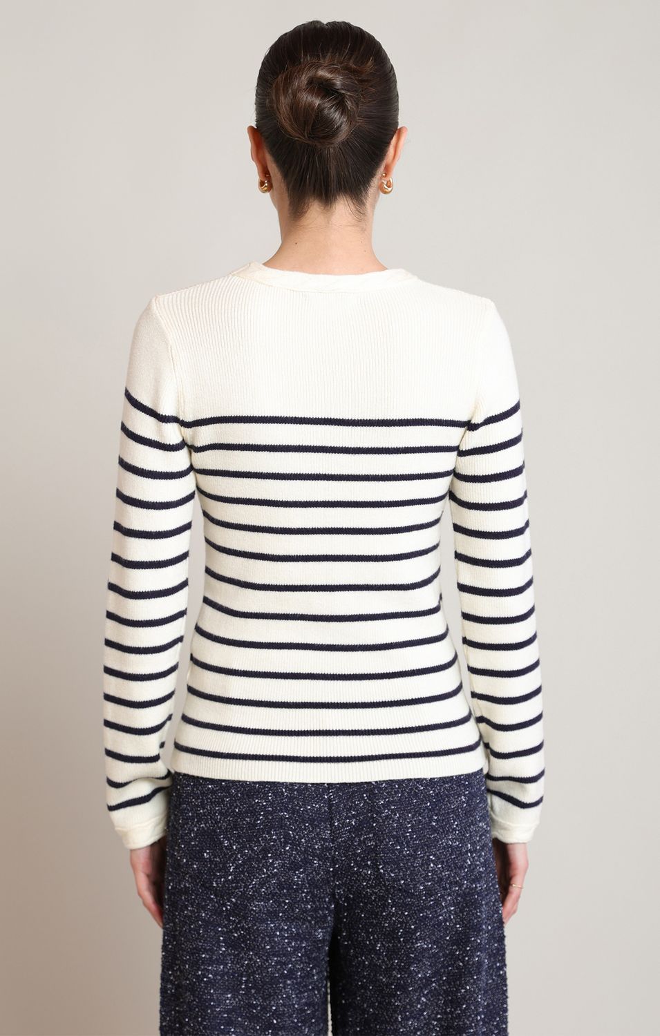 Navy Stripe Sweater Top