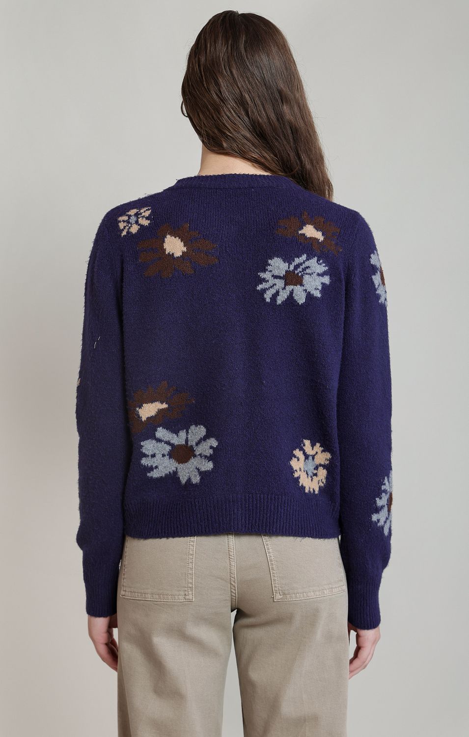 Navy Floral Soft Cardigan