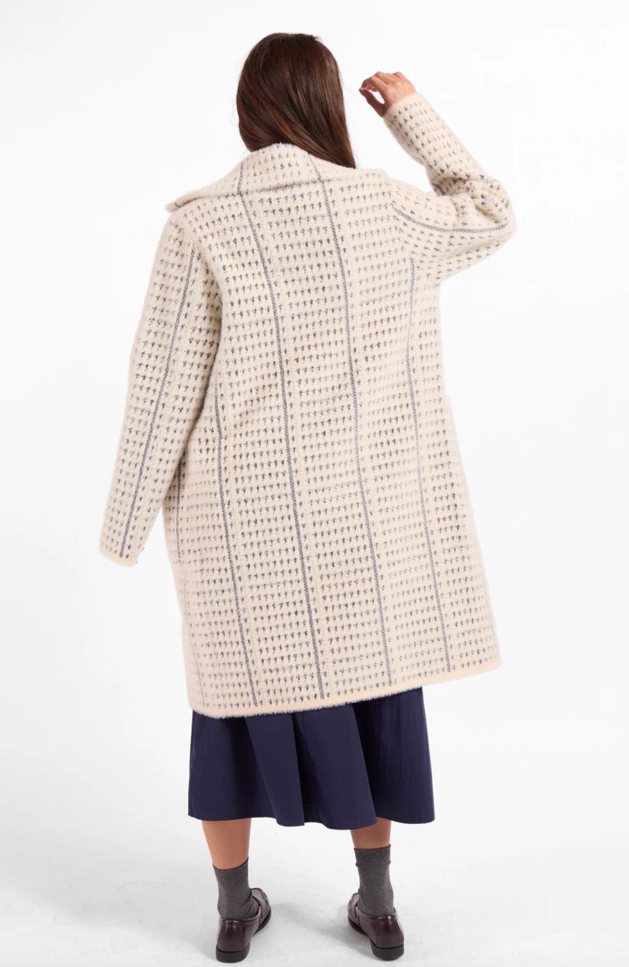Ivory Slate Marceau Houndstooth Coat
