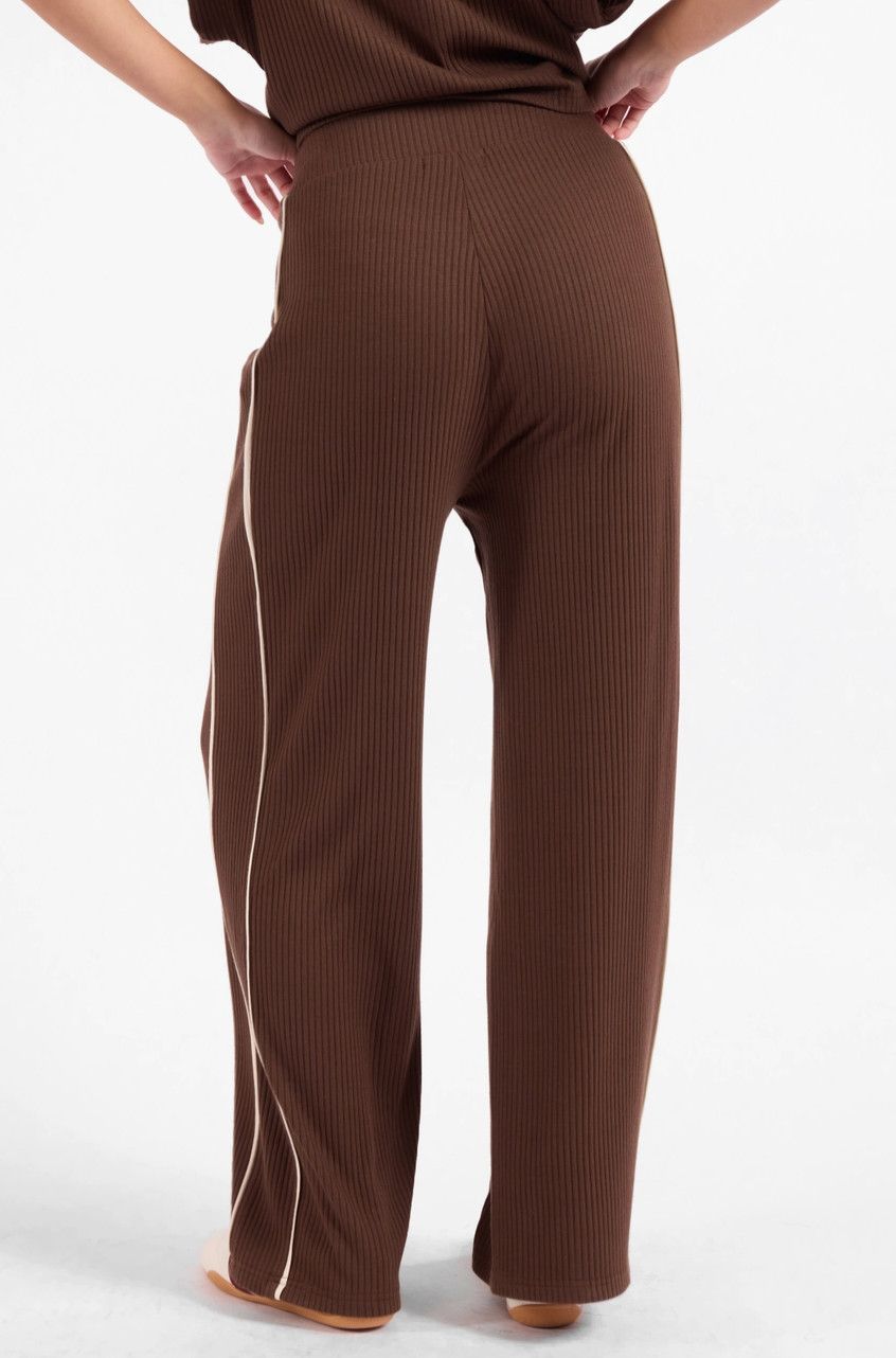 Dark Brown Varsity Knit Pants