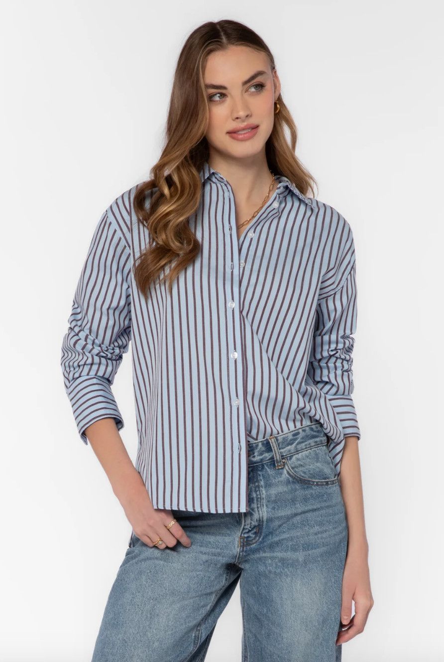 Bluebird Stripe Pemberly Button Down Shirt