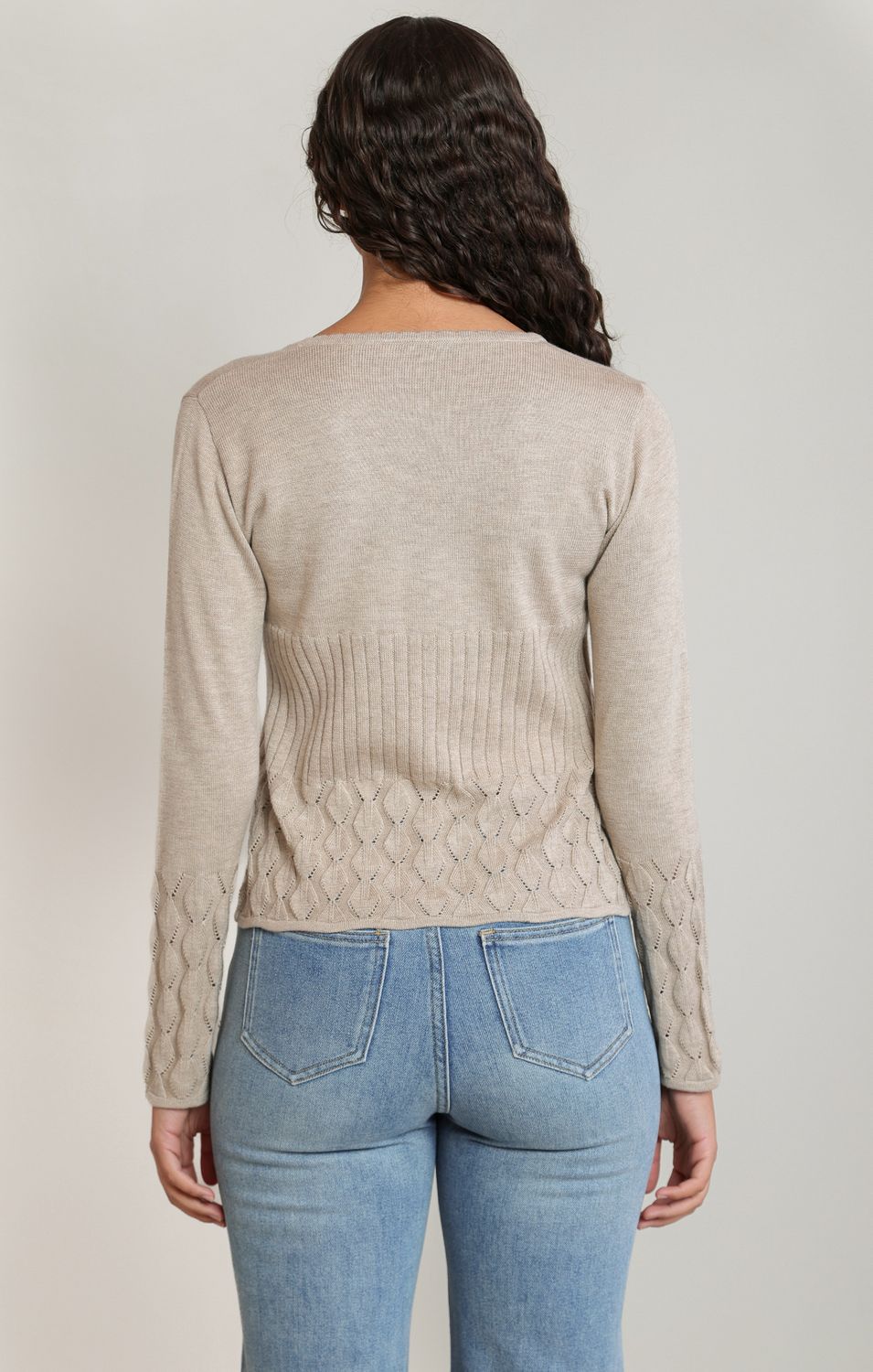 Oatmeal Front Tie Cardigan