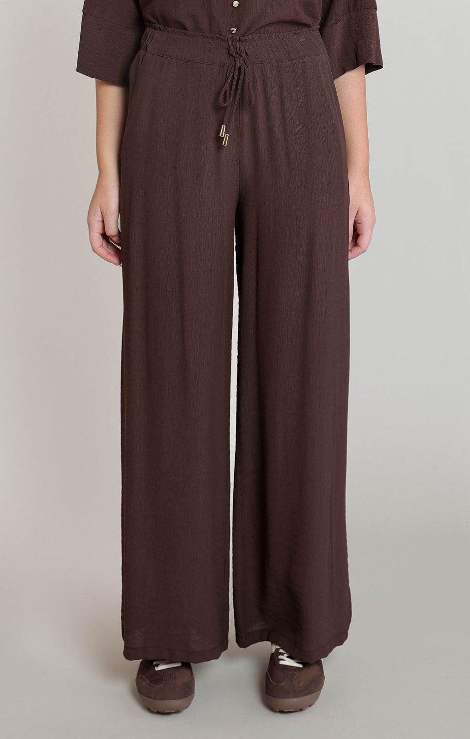 Dark Chocolate Flowy Wide Leg Pants