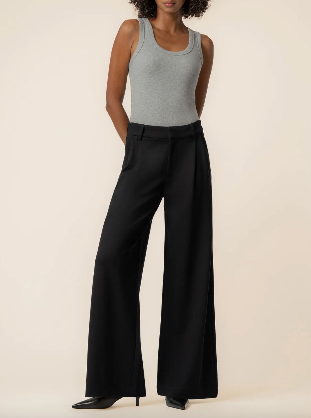 Cheryl Black Super High Rise Wide Leg Trouser