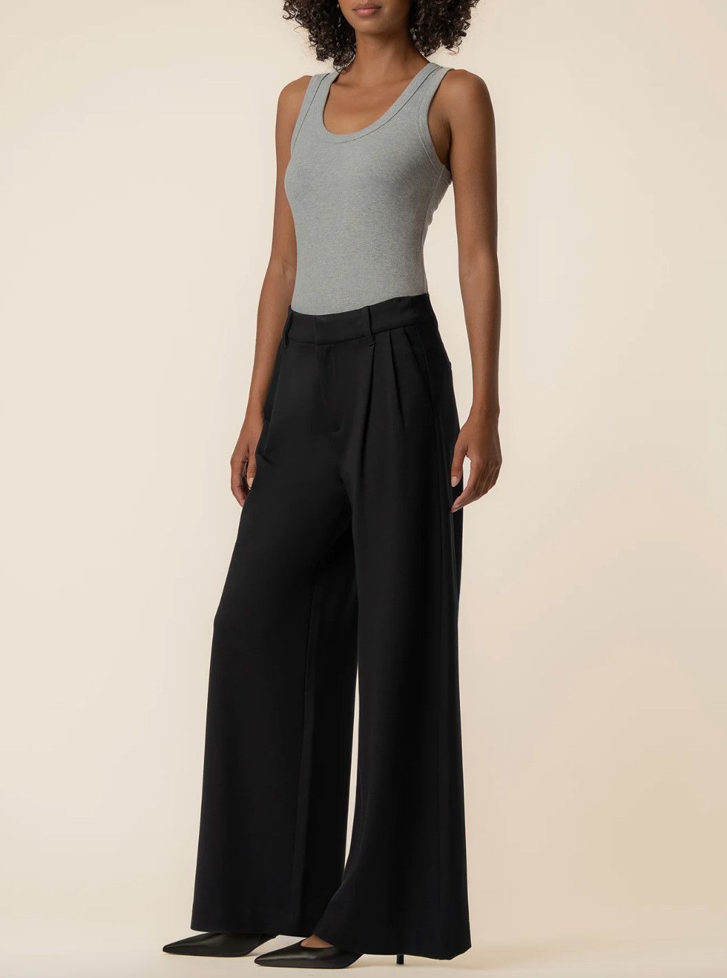 Cheryl Black Super High Rise Wide Leg Trouser