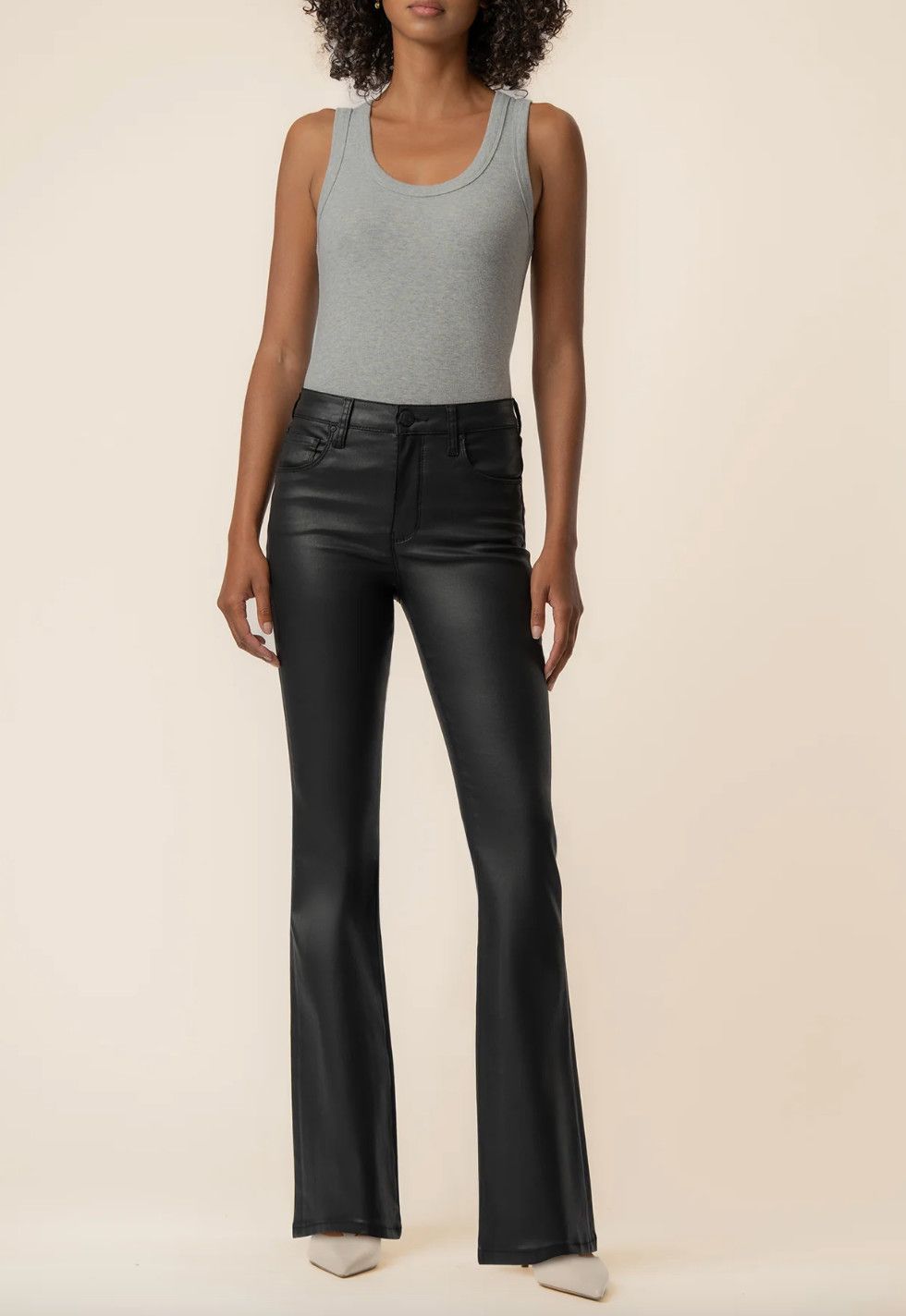 Black Coated Ana High Rise Flare
