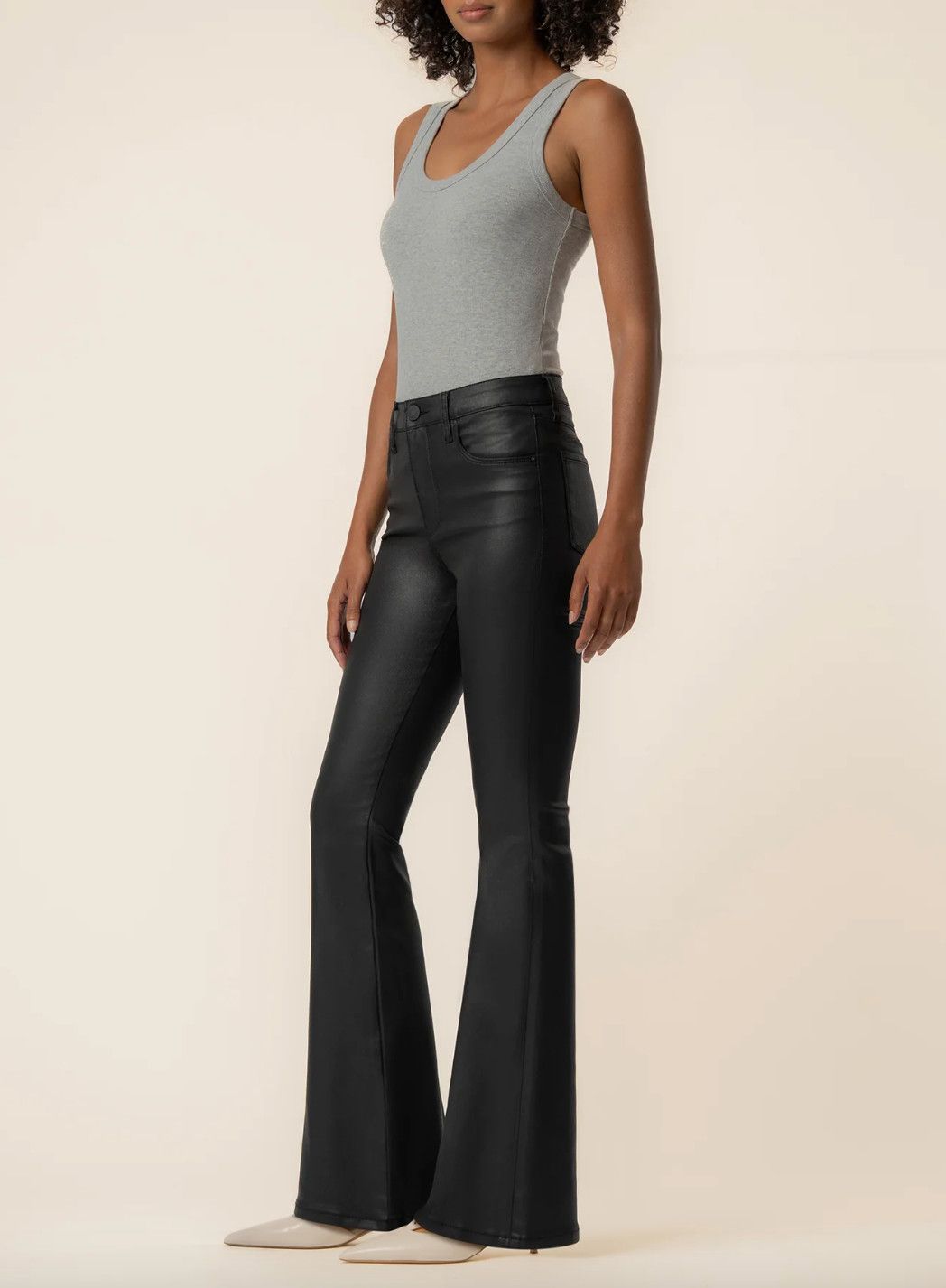 Black Coated Ana High Rise Flare