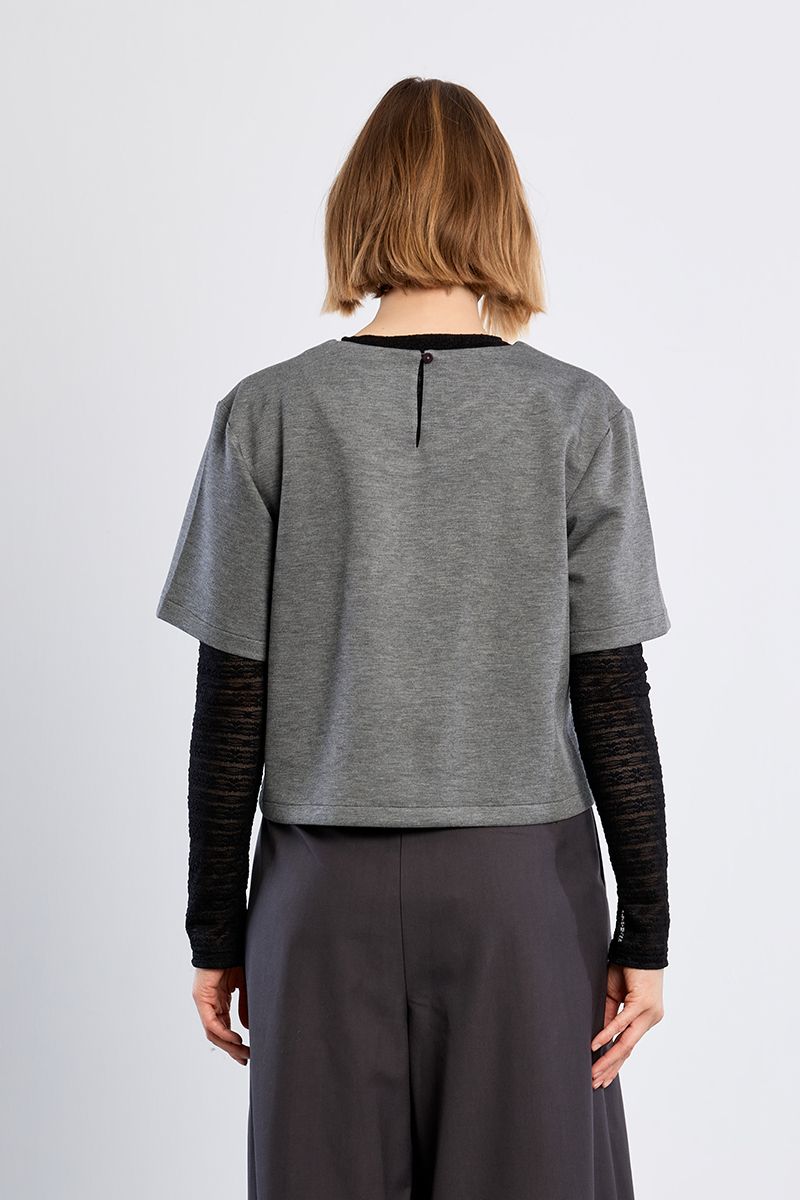 Grey Boxy Short Sleeve Tee