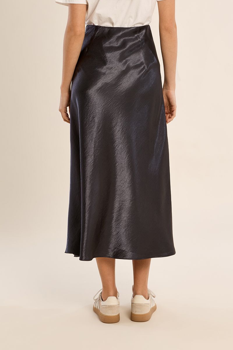 Gun Metal Satin Skirt