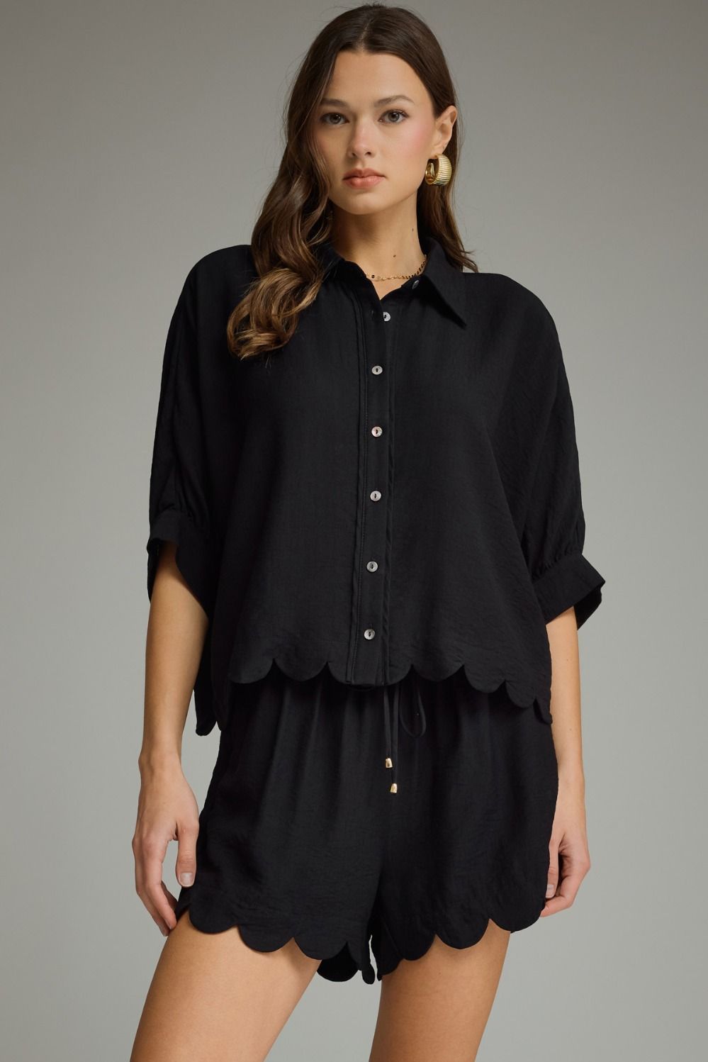 Black Button Down Blouse