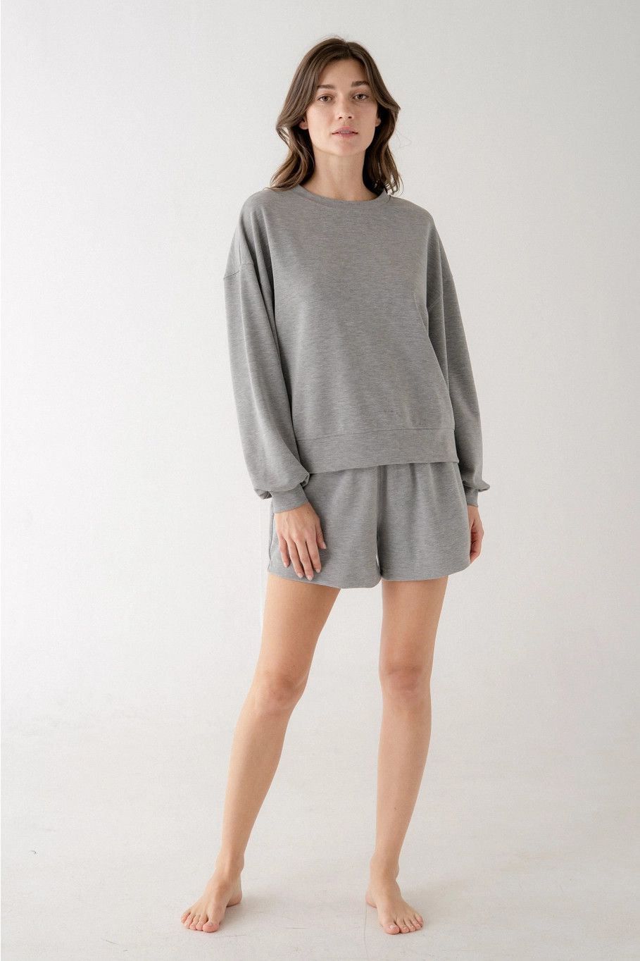 Heather Grey Crew Neck Pullover
