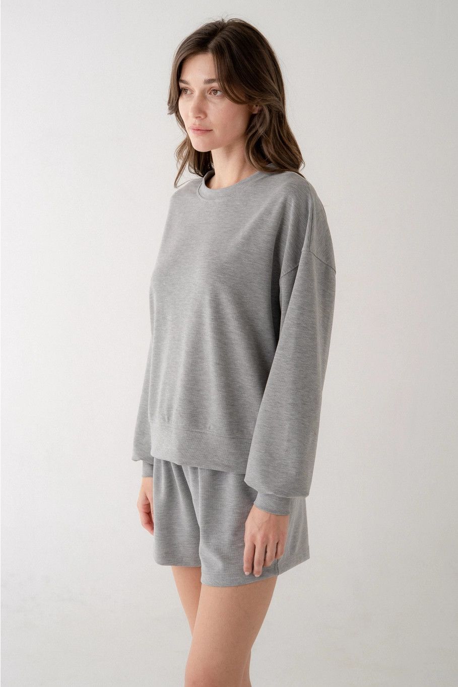 Heather Grey Crew Neck Pullover