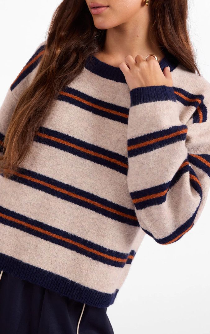 Navy Rust Hudson Stripe Sweater