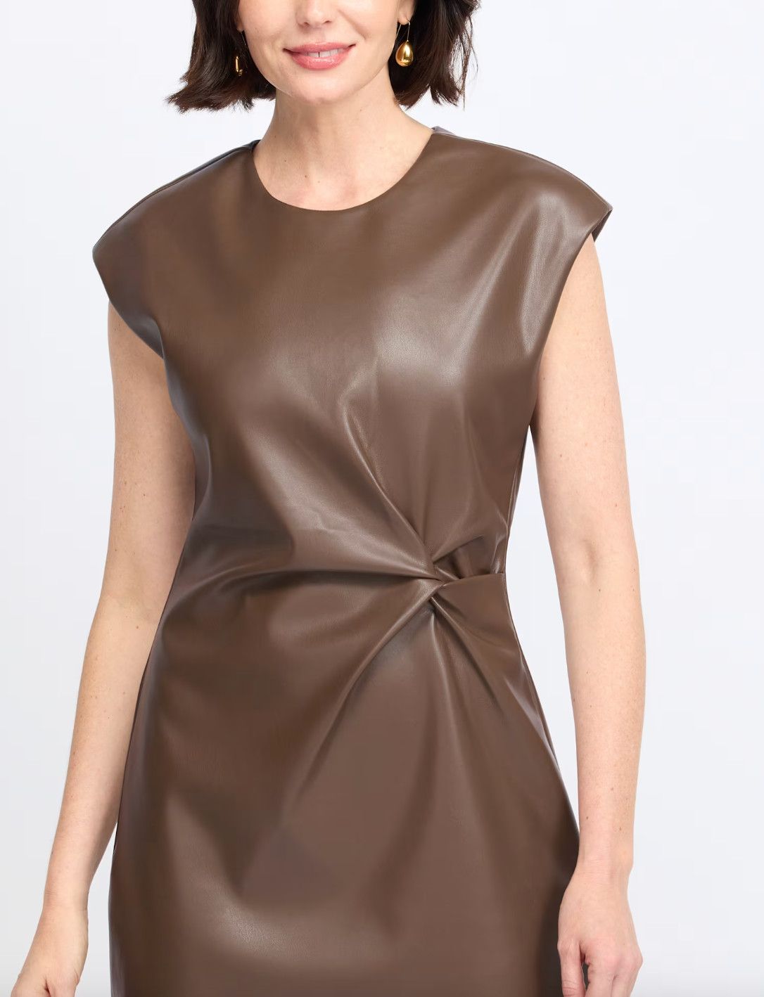 Chiara Brown Pleather Dress